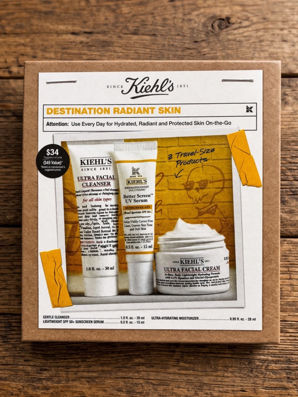 Kiehl's Destination Radiant Skin Travel Set - BNWT! $49 Value ☀️☀️